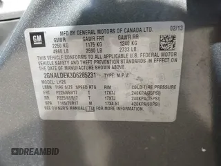 2013 Chevrolet Equinox LT with VIN 2GNALDEK3D6285231, listed as a IAAI auction lot 42243652 with 164,059 mi miles and . Bid and sale history available at DreamBid. Image 9.