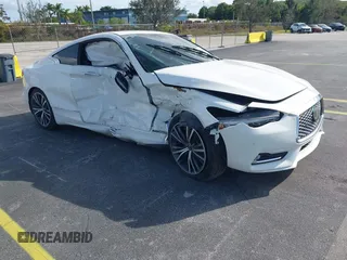 2021 Infiniti Q60 Luxe with VIN JN1EV7KK1MM410712, listed as a IAAI auction lot 41148171 with 75,433 mi miles and . Bid and sale history available at carsss.com. Image 1.