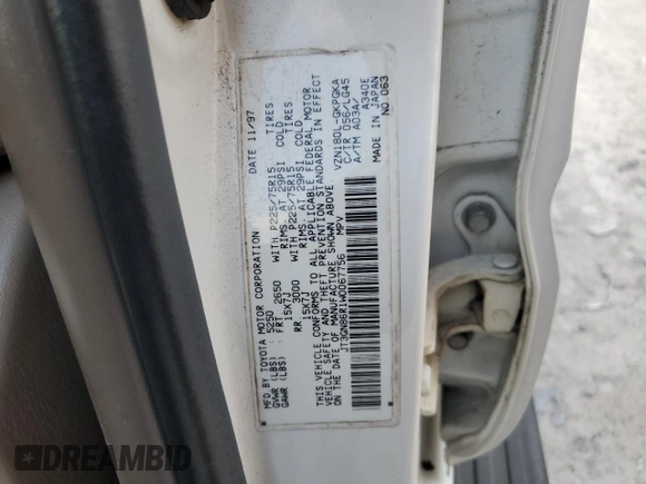 1998 Toyota 4Runner SR5 с VIN JT3GN86R1W0067756, выставлен на аукционе Copart как лот 52539665 с пробегом 277 176 миль миль и Чистый • Clean title. История ставок и продаж доступна на DreamBid. Изображение 15.