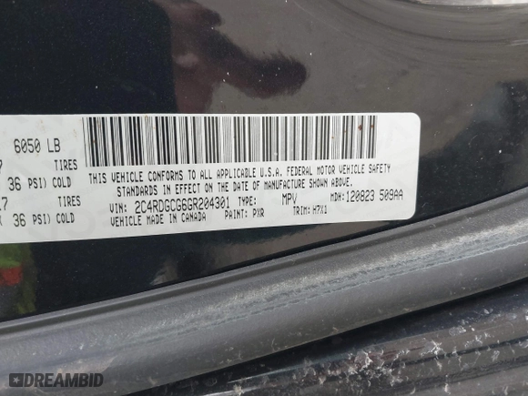2016 Dodge Grand Caravan SXT with VIN 2C4RDGCG6GR204301, listed as a IAAI auction lot 41605016 with 93,400 mi miles. Bid and sale history available at carsss.com. Image 9.
