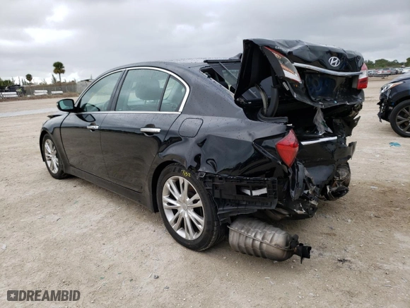 2013 Hyundai Genesis 3.8L with VIN KMHGC4DD2DU221085, listed as a Copart auction lot 38810452 with 96,878 mi miles and Salvage Title. Bid and sale history available at carsss.com. Image 3.