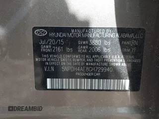 2016 Hyundai Elantra SE with VIN 5NPDH4AE8GH729940, listed as a IAAI auction lot 42205329 with 54,495 mi miles and . Bid and sale history available at DreamBid. Image 9.