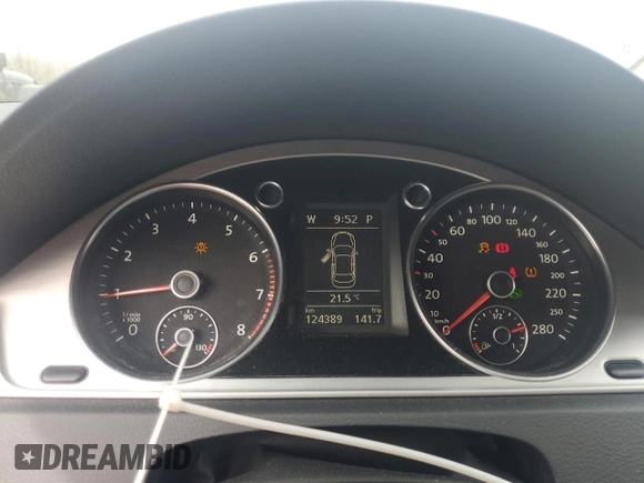 2011 Volkswagen CC with VIN WVWHN9AN5BE739809, listed as a Copart auction lot 54607385 with 124,389 mi miles and Salvage Title. Bid and sale history available at DreamBid. Image 9.