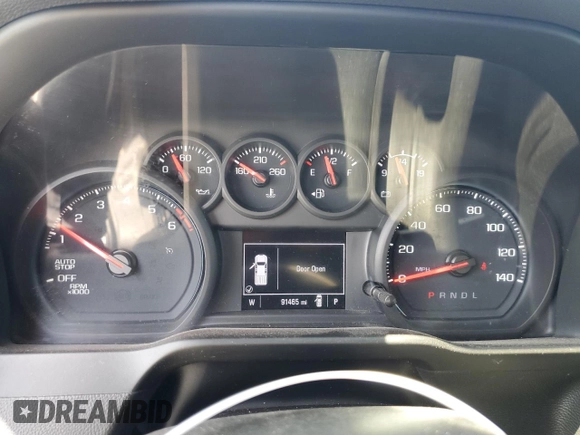 2022 Chevrolet Silverado 1500 Custom with VIN 1GCPWBEK7NZ140147, listed as a Copart auction lot 54241265 with 91,465 mi miles and Clean Title. Bid and sale history available at DreamBid. Image 9.