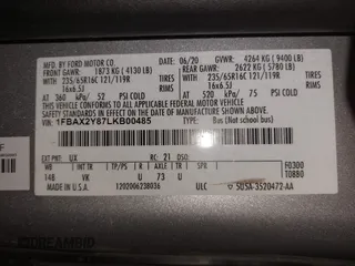 2020 Ford Transit Passenger XL z VIN 1FBAX2Y87LKB00485, wystawiony jako IAAI lot #42188056 z przebiegiem 52 144 mil mil oraz . Historia ofert i sprzedaży dostępna na DreamBid. Obrazek 9.