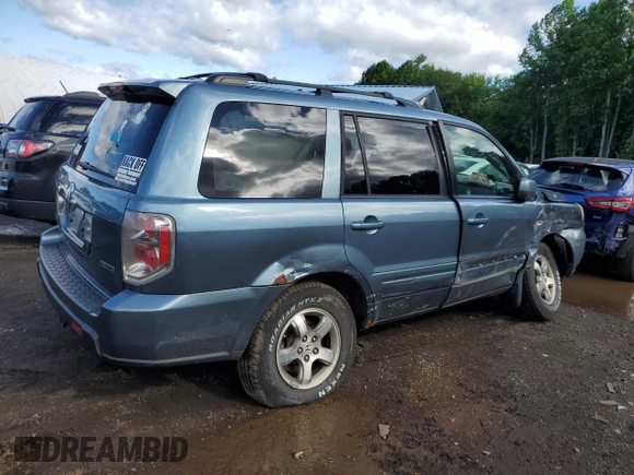 2007 Honda Pilot EX-L with VIN 2HKYF18507H528092, listed as a Copart auction lot 61456745 with 251,496 mi miles and Salvage title. Bid and sale history available at DreamBid. Image 3.