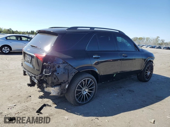 2023 Mercedes-Benz GLE 350 with VIN 4JGFB4KB4PA949819, listed as a Copart auction lot 53719765 with 25,514 mi miles and Salvage title. Bid and sale history available at DreamBid. Image 3.