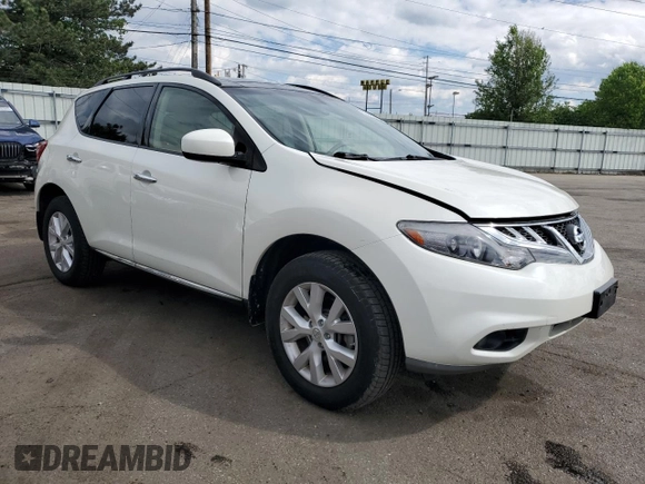 2014 Nissan Murano S with VIN JN8AZ1MWXEW529172, listed as a Copart auction lot 55863495 with 170,320 mi miles and Clean Title. Bid and sale history available at DreamBid. Image 4.