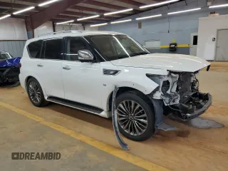 2019 Infiniti QX80 Luxe with VIN JN8AZ2NC0K9460111, listed as a Copart auction lot 53490725 with 148,061 mi miles and Salvage Title. Bid and sale history available at DreamBid. Image 4.