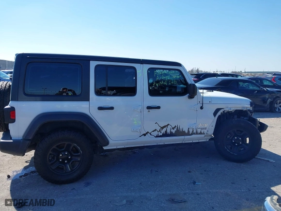 2018 Jeep Wrangler Unlimited Sport S with VIN 1C4HJXDG0JW140869, listed as a IAAI auction lot 41623256 with 112,197 mi miles. Bid and sale history available at carsss.com. Image 14.