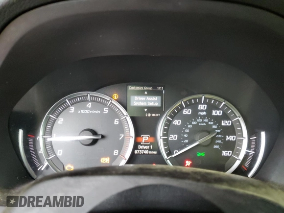 2019 Acura MDX with VIN 5J8YD3H31KL012880, listed as a Copart auction lot 50693255 with 73,740 mi miles and Salvage Title. Bid and sale history available at carsss.com. Image 9.