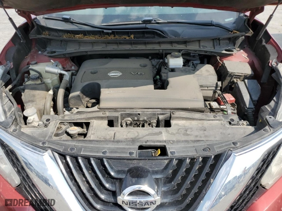 2017 Nissan Murano SL with VIN 5N1AZ2MG8HN186619, listed as a Copart auction lot 70476004 with 114,382 mi miles and Salvage Title. Bid and sale history available at carsss.com. Image 12.