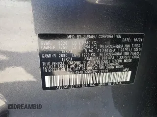 2025 Subaru Outback Limited XT with VIN 4S4BTGND4S3172629, listed as a Copart auction lot 52444985 with 3,577 mi miles and Salvage Title. Bid and sale history available at carsss.com. Image 13.