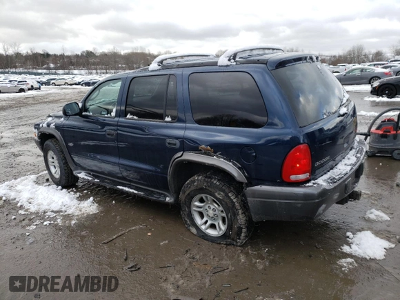 2002 Dodge Durango Sport with VIN 1B4HS38N62F206466, listed as a Copart auction lot 83207134 with 154,145 mi miles and Salvage Title. Bid and sale history available at carsss.com. Image 2.