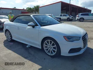 2016 Audi A3 2.0T Premium Plus with VIN WAUY8LFF0G1076232, listed as a IAAI auction lot 41431370 with 72,361 mi miles. Bid and sale history available at carsss.com. Image 1.