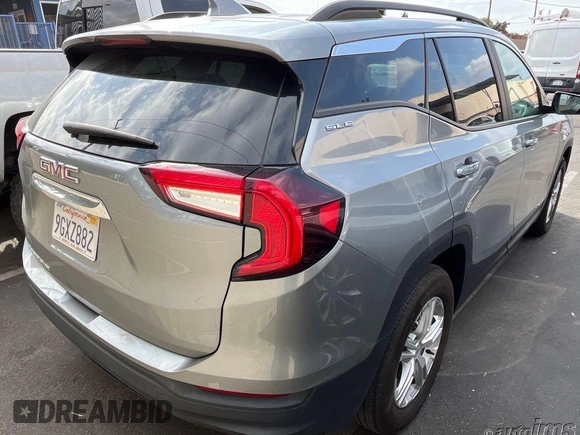2023 GMC Terrain SLE with VIN 3GKALMEG5PL180781, listed as a IAAI auction lot 42128420 with 23,486 mi miles. Bid and sale history available at carsss.com. Image 1.