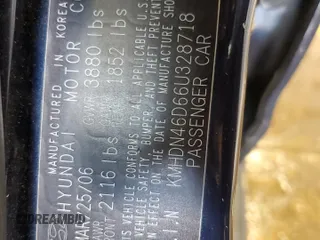 2006 Hyundai Elantra GLS z VIN KMHDN46D66U328718, wystawiony jako Copart lot #58770475 z przebiegiem 119 588 mil mil oraz Szkody całkowita. Historia ofert i sprzedaży dostępna na DreamBid. Obrazek 12.