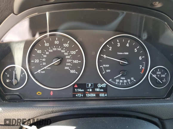 2013 BMW 3 Series 320i with VIN WBA3B1C50DK128525, listed as a Copart auction lot 48618015 with 124,304 mi miles and Salvage Title. Bid and sale history available at carsss.com. Image 9.