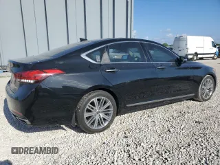2018 Genesis G80 3.8L z VIN KMHGN4JE1JU226622, wystawiony jako Copart lot #54311945 z przebiegiem 52 742 mil mil oraz Szkody całkowita. Historia ofert i sprzedaży dostępna na DreamBid. Obrazek 3.