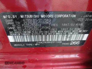 2017 Mitsubishi Outlander ES с VIN JA4AD2A38HZ011309, выставлен на аукционе IAAI как лот 40504306 с пробегом 175 718 миль миль и . История ставок и продаж доступна на DreamBid. Изображение 9.