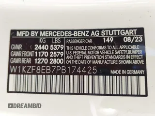 2023 Mercedes-Benz E 350 with VIN W1KZF8EB7PB174425, listed as a IAAI auction lot 41640978 with 20,810 mi miles and . Bid and sale history available at DreamBid. Image 9.