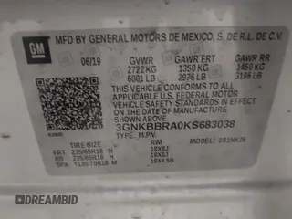 2019 Chevrolet Blazer z VIN 3GNKBBRA0KS683038, wystawiony jako IAAI lot #41618737 z przebiegiem 104 982 mil mil oraz . Historia ofert i sprzedaży dostępna na DreamBid. Obrazek 9.