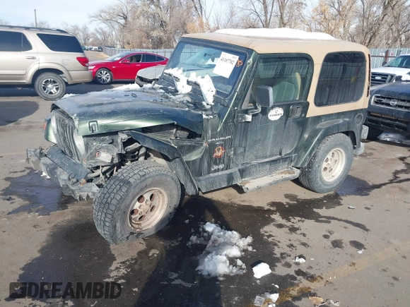 1998 Jeep Wrangler Sahara z VIN 1J4FY49S3WP744619, wystawiony jako IAAI lot #41107702 z przebiegiem 105 432 mil mil oraz . Historia ofert i sprzedaży dostępna na DreamBid. Obrazek 2.