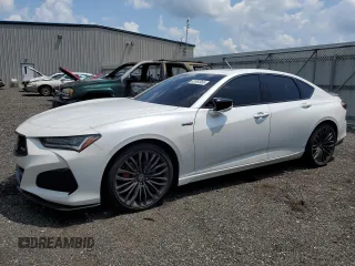 2022 Acura TLX Type S with VIN 19UUB7F02NA001102, listed as a Copart auction lot 62664965 with 46,209 mi miles and Salvage title. Bid and sale history available at DreamBid. Image 1.