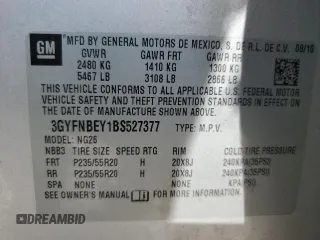 2011 Cadillac SRX Performance Collection z VIN 3GYFNBEY1BS527377, wystawiony jako Copart lot #57022915 z przebiegiem 193 905 mil mil oraz Tytuł czysty. Historia ofert i sprzedaży dostępna na DreamBid. Obrazek 13.