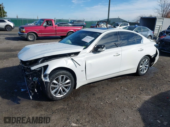 2014 Infiniti Q50 Premium with VIN JN1BV7AR4EM704334, listed as a IAAI auction lot 40922696 with 110,324 mi miles. Bid and sale history available at carsss.com. Image 2.