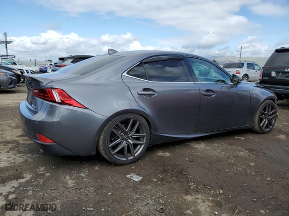 2015 Lexus IS 250 with VIN JTHBF1D28F5077847, listed as a Copart auction lot 45651795 with 107,812 mi miles and Salvage Title. Bid and sale history available at carsss.com. Image 3.