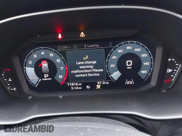 2020 Audi Q3 S line Premium with VIN WA1DECF34L1046543, listed as a IAAI auction lot 41715612 with 71,816 mi miles. Bid and sale history available at carsss.com. Image 7.