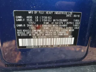 2015 Subaru Outback Premium с VIN 4S4BSBEC1F3319881, выставлен на аукционе Copart как лот 60131315 с пробегом 137 632 миль миль и Списание • Salvage title. История ставок и продаж доступна на DreamBid. Изображение 13.