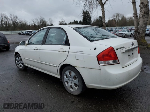 2007 Kia Spectra EX with VIN KNAFE121675467814, listed as a Copart auction lot 50145095 with 136,589 mi miles and Clean Title. Bid and sale history available at DreamBid. Image 2.