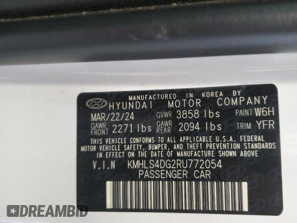 2024 Hyundai Elantra SEL with VIN KMHLS4DG2RU772054, listed as a Copart auction lot 88602205 with 14,822 mi miles and Salvage title. Bid and sale history available at DreamBid. Image 14.