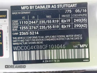 2016 Mercedes-Benz GLC with VIN WDC0G4KB8GF101046, listed as a IAAI auction lot 41846955 with 77,859 mi miles. Bid and sale history available at carsss.com. Image 9.