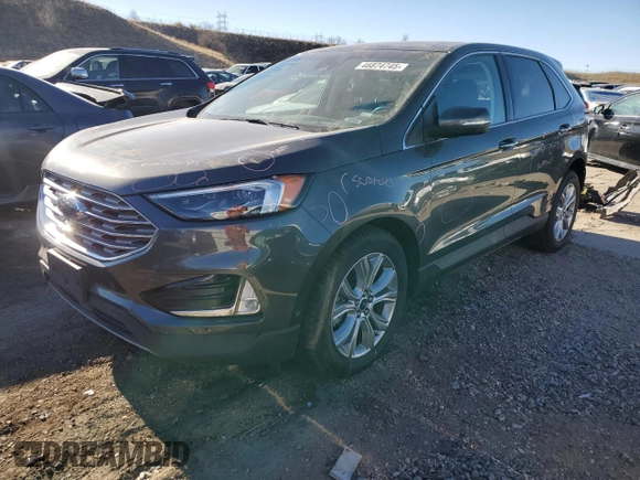 2019 Ford Edge Titanium with VIN 2FMPK4K97KBB81624, listed as a Copart auction lot 46874745 with 50,886 mi miles and Salvage Title. Bid and sale history available at carsss.com. Image 1.