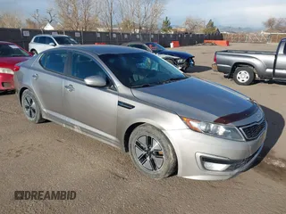 2012 Kia Optima Hybrid with VIN KNAGM4AD0C5013301, listed as a IAAI auction lot 41671259 with 270,757 mi miles. Bid and sale history available at carsss.com. Image 1.