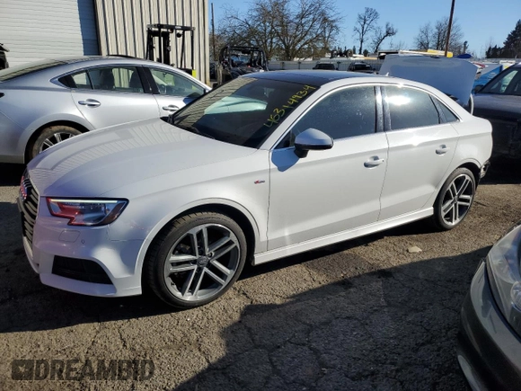 2018 Audi A3 Sedan Premium Plus with VIN WAUJ8GFF3J1052636, listed as a Copart auction lot 46314934 with 44,606 mi miles. Bid and sale history available at carsss.com. Image 1.