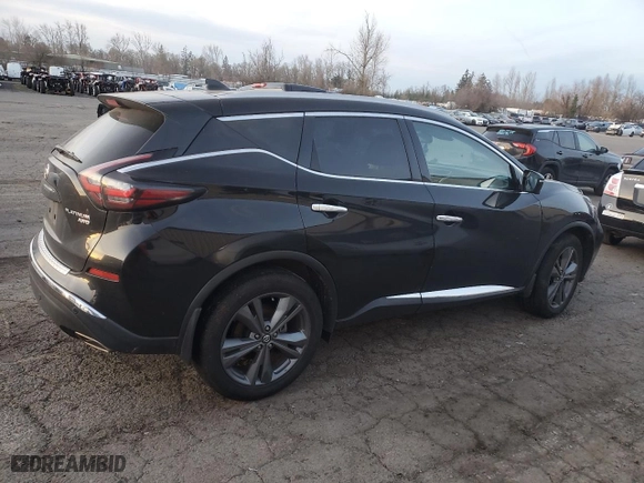2020 Nissan Murano Platinum with VIN 5N1AZ2DS4LN147944, listed as a Copart auction lot 87850835 with 0 mi miles and Salvage Title. Bid and sale history available at carsss.com. Image 3.