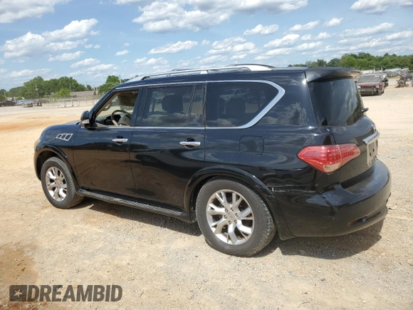 2011 Infiniti QX56 7-passenger with VIN JN8AZ2NE9B9005601, listed as a Copart auction lot 57013744 with 223,590 mi miles and Clean Title. Bid and sale history available at carsss.com. Image 2.