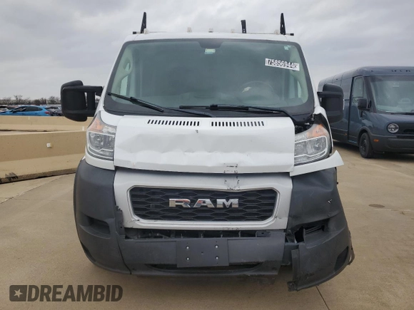 2021 Ram ProMaster Cargo with VIN 3C6LRVNG4ME575924, listed as a Copart auction lot 75856944 with 107,647 mi miles and Salvage Title. Bid and sale history available at DreamBid. Image 5.