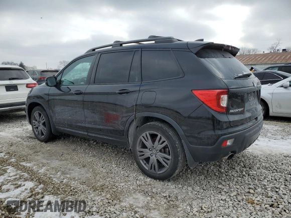 2019 Honda Passport EX-L with VIN 5FNYF7H50KB011921, listed as a Copart auction lot 75935324 with Not Provided miles and Salvage Title. Bid and sale history available at carsss.com. Image 2.