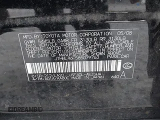 2008 Lexus LS 460 z VIN JTHBL46F585079763, wystawiony jako IAAI lot #41563816 z przebiegiem 220 057 mil mil oraz . Historia ofert i sprzedaży dostępna na DreamBid. Obrazek 9.