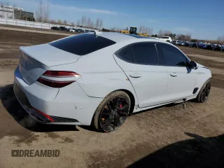 2023 Genesis G70 3.3T z VIN KMTG54TE9PU110080, wystawiony jako Copart lot #48878795 z przebiegiem 37 955 mil mil oraz Szkody całkowita. Historia ofert i sprzedaży dostępna na DreamBid. Obrazek 3.