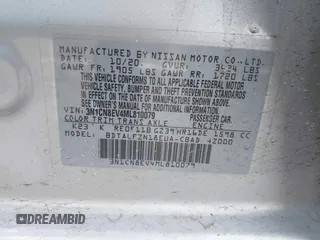 2021 Nissan Versa SV with VIN 3N1CN8EV4ML810079, listed as a IAAI auction lot 41892860 with 71,029 mi miles and . Bid and sale history available at DreamBid. Image 9.