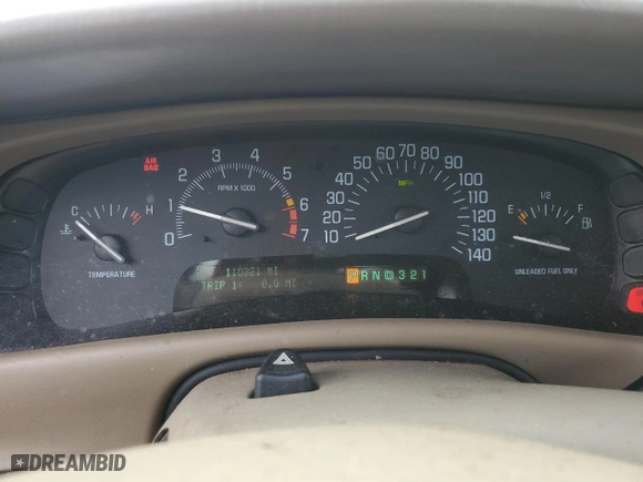 1998 Buick Park Avenue with VIN 1G4CW52K4W4638014, listed as a Copart auction lot 53227305 with 110,321 mi miles and Non Repairable. Bid and sale history available at carsss.com. Image 9.