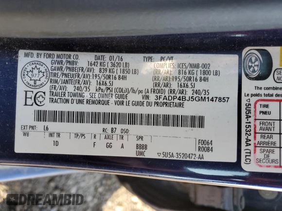2016 Ford Fiesta SE with VIN 3FADP4BJ5GM147857, listed as a Copart auction lot 55354685 with 113,173 mi miles and Clean Title. Bid and sale history available at carsss.com. Image 12.
