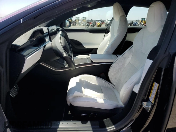 2022 Tesla Model S Plaid with VIN 5YJSA1E69NF460808, listed as a Copart auction lot 55181095 with 12,836 mi miles and Salvage Title. Bid and sale history available at DreamBid. Image 7.