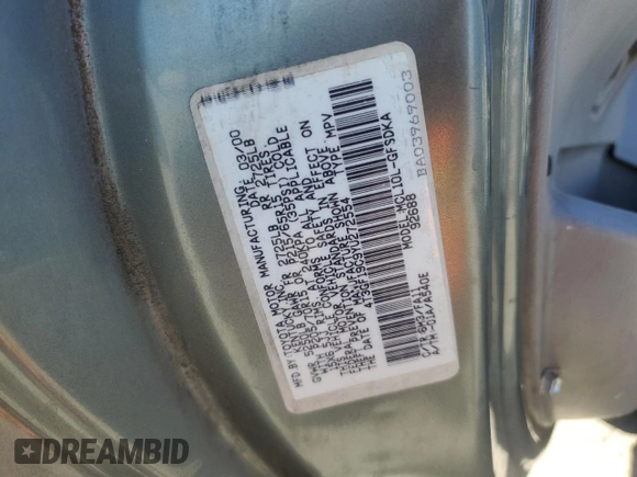 2000 Toyota Sienna CE with VIN 4T3GF19C9YU272554, listed as a Copart auction lot 73125134 with 240,998 mi miles and Salvage Title. Bid and sale history available at carsss.com. Image 13.